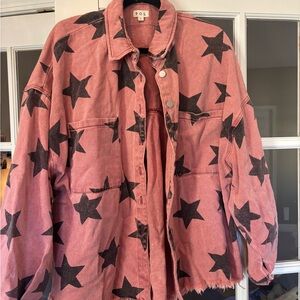 POL Pink and Black Patterned Jacket